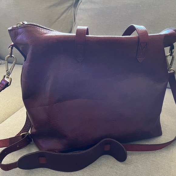 Madewell Leather Tote in Burgundy/Oxblood - Picture 2 of 6